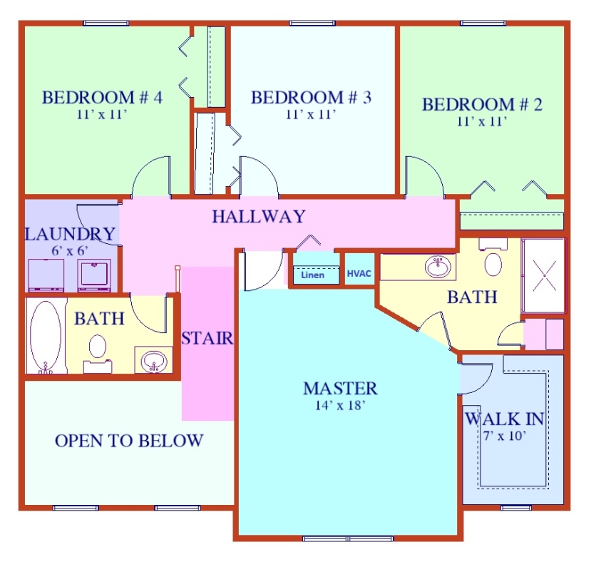 The Sierra IIs - Second Floor Plan